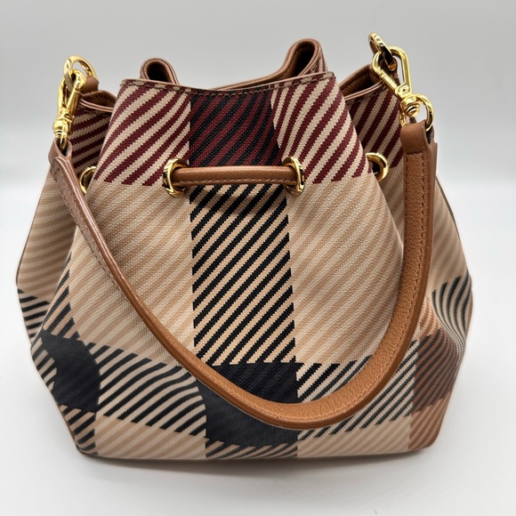 DAKS BUCKET  HOUSE CHECK PATTERN HANDBAG - Picture 3 of 8